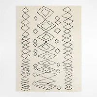 Marseilles Wool Hand-Knotted Black Beige Area Rug 8'x10'