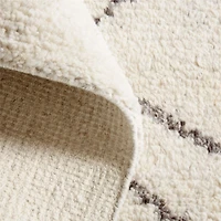 Marseilles Wool Hand-Knotted Black Ivory Area Rug 6'x9'