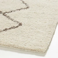 Marseilles Wool Hand-Knotted Black Ivory Area Rug 6'x9'