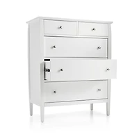 Mason 36.5" White 5-Drawer Tall Dresser