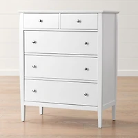 Mason 36.5" White 5-Drawer Tall Dresser