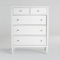 Mason 36.5" White 5-Drawer Tall Dresser