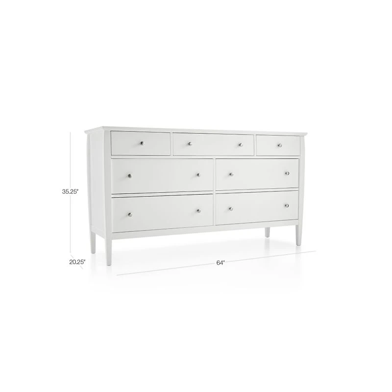 Mason 64" White 7-Drawer Dresser