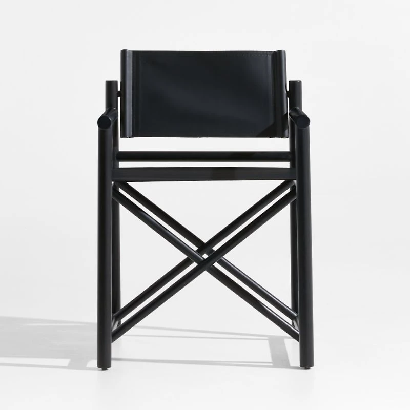 Mast Charcoal Leather Director's Chair by Leanne Ford