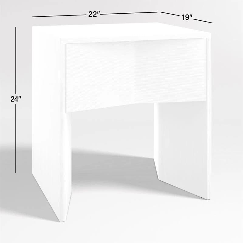Mataro White Nightstand with Drawer