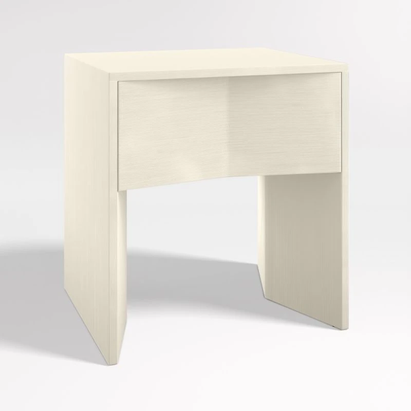 Mataro White Nightstand with Drawer