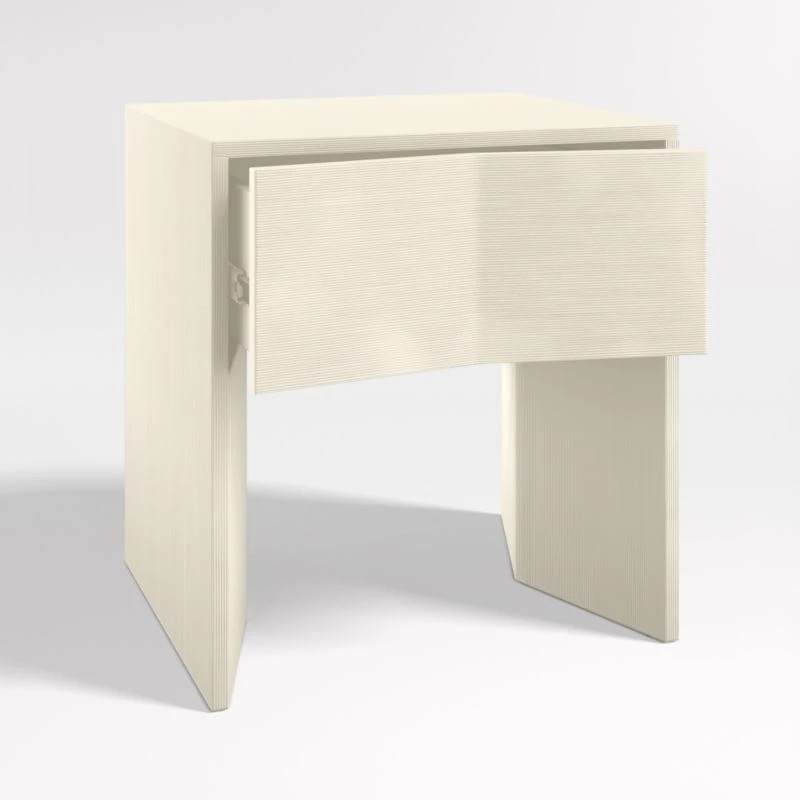 Mataro White Nightstand with Drawer