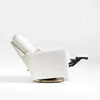 Matera Cream Boucle Nursery Swivel Power Recliner Chair