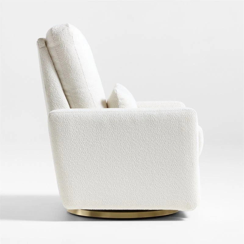 Matera Cream Boucle Nursery Swivel Power Recliner Chair