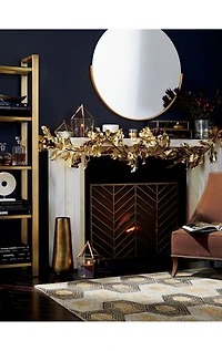 Chevron Antique Brass Fireplace Screen
