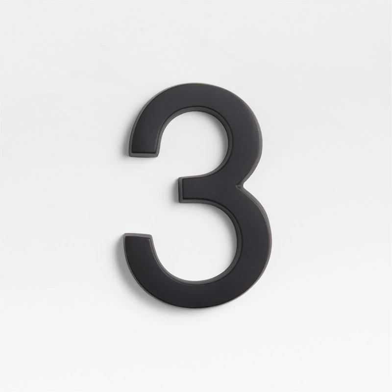4" Matte Black Metal House Number
