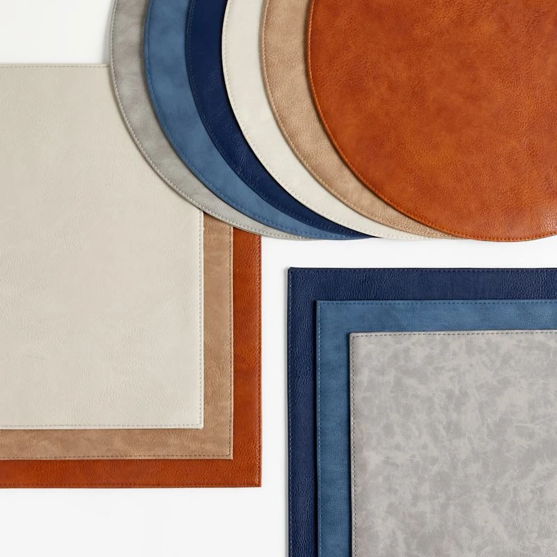 Maxwell Round Cognac Brown Easy-Clean Placemat