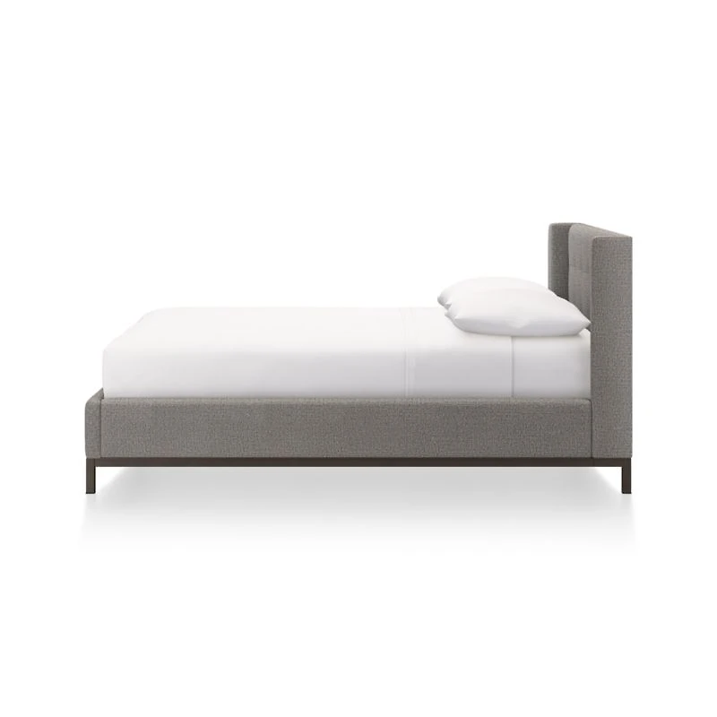Maxwell Queen Grey Tufted Bed