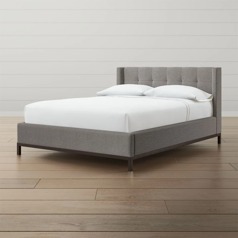 Maxwell Queen Grey Tufted Bed