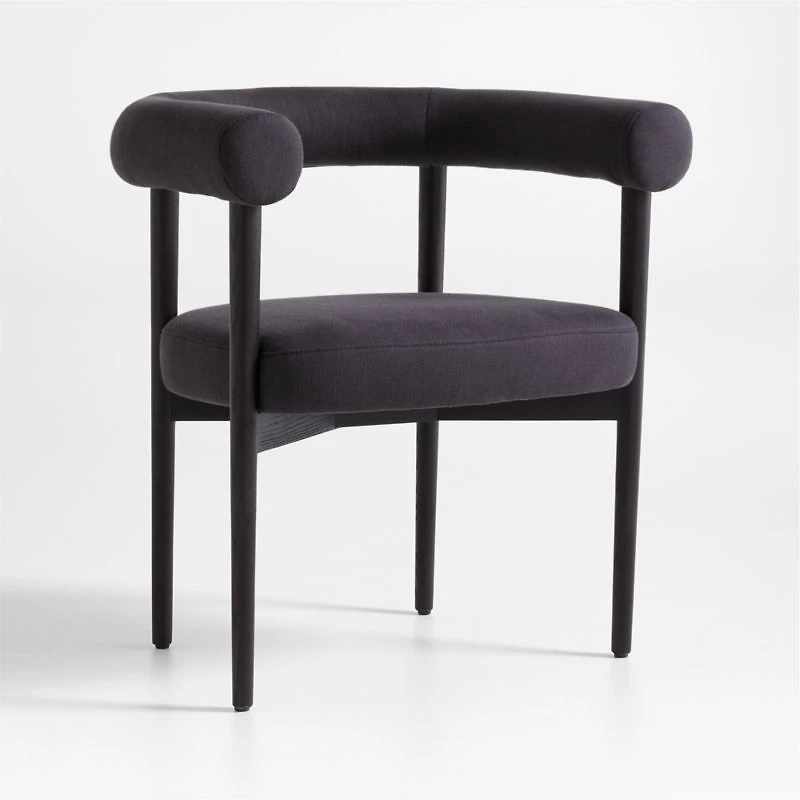 Mazz Charcoal Curved Dining Chair by Leanne Ford