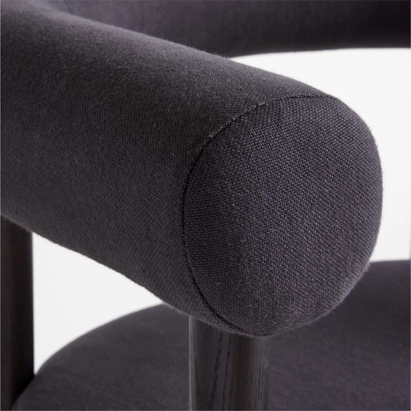 Mazz Charcoal Curved Dining Chair by Leanne Ford