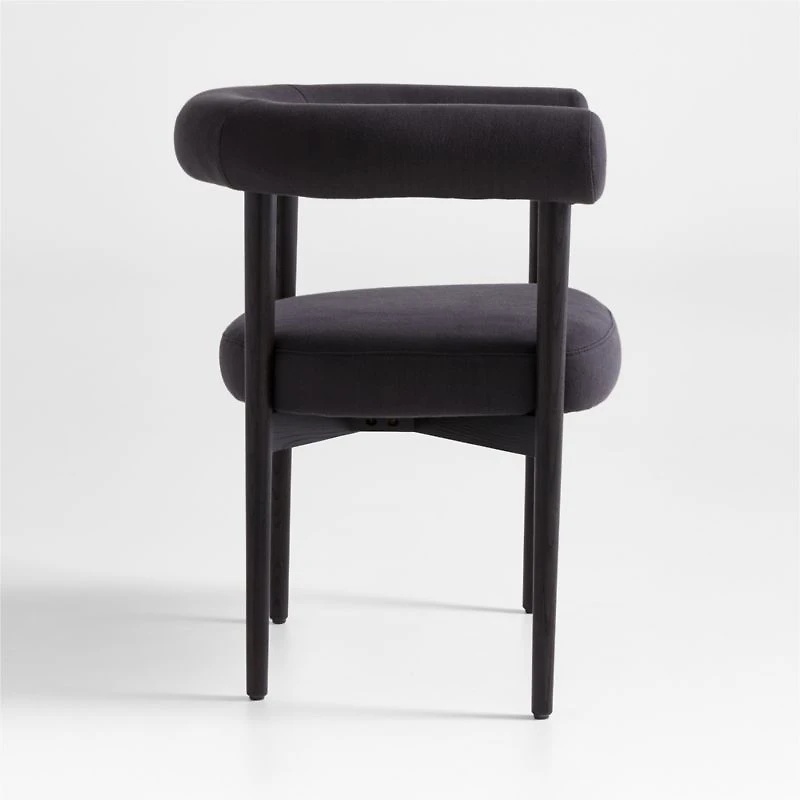 Mazz Charcoal Curved Dining Chair by Leanne Ford