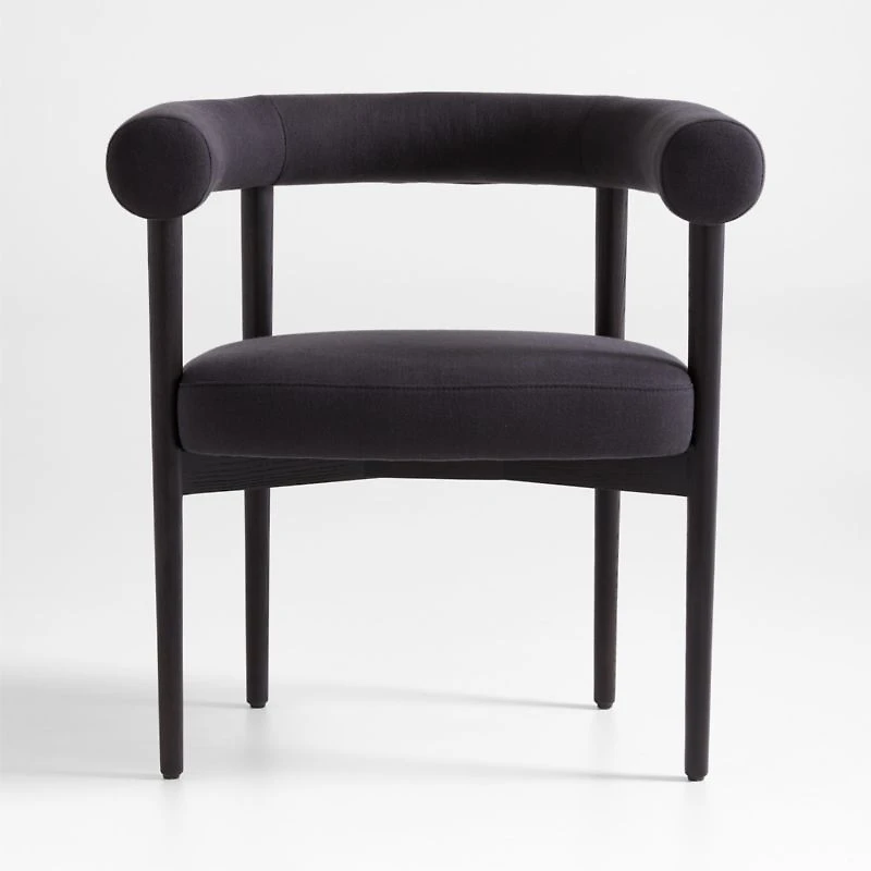 Mazz Charcoal Curved Dining Chair by Leanne Ford
