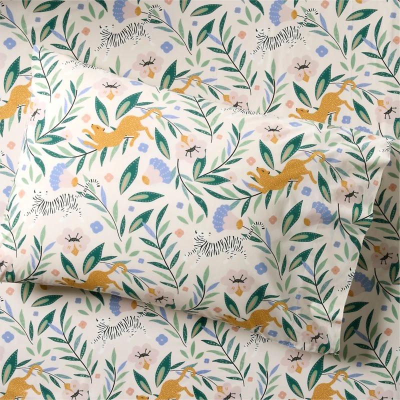 Stay Cool Midnight Marrakech Tiger Organic Cotton Kids Pillowcase