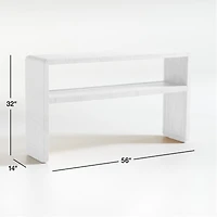 Meadow 56" Rectangular Natural Grasscloth Console Table with Shelf