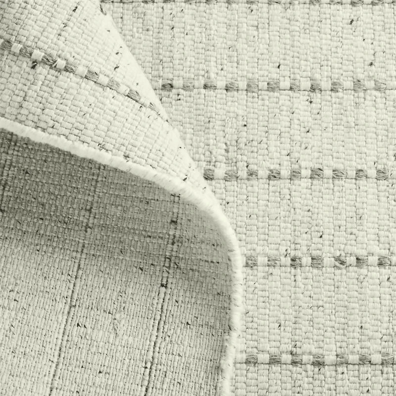 Melun Flatweave Striped Ivory Area Rug 6'x9'