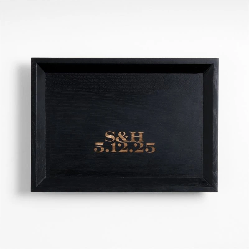 Memento Small Ebonized Wood Tray