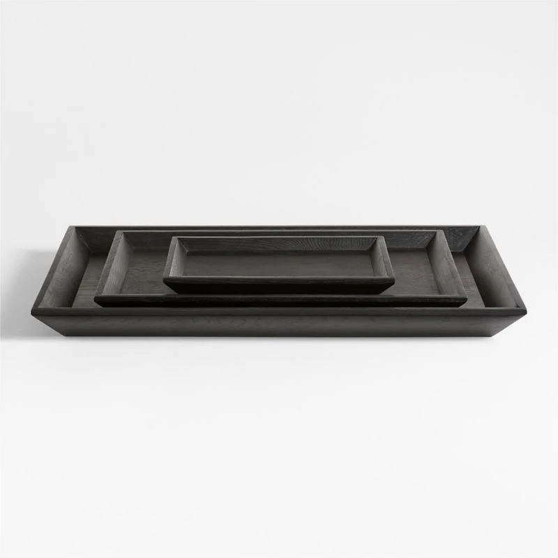 Memento Small Ebonized Wood Tray