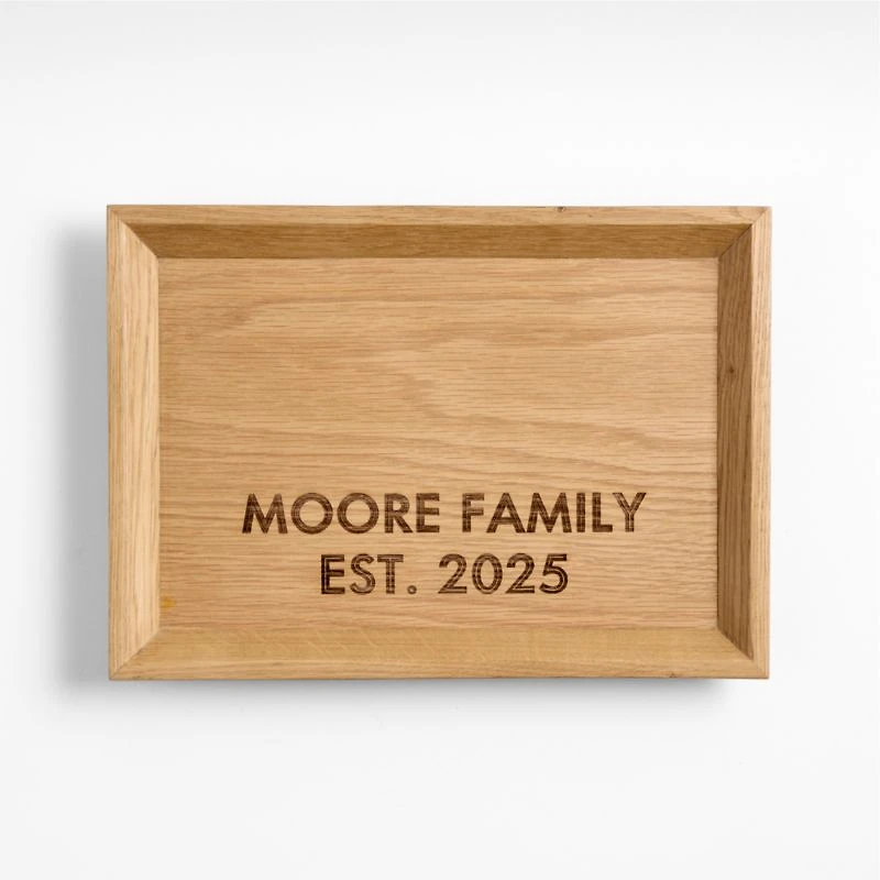 Memento Small Natural Oak Wood Tray