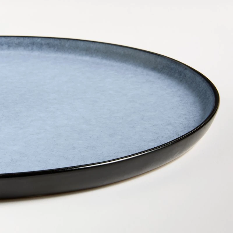 Mercer Arctic Blue Recycled Stoneware Dinner Plates, Set of 8
