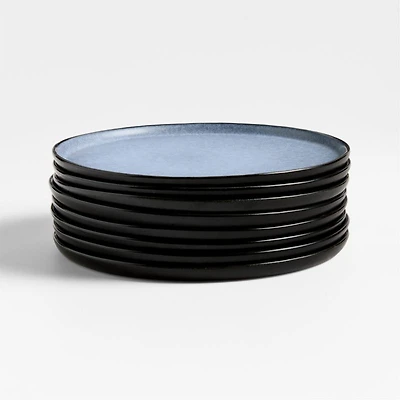 Mercer Arctic Blue Recycled Stoneware Salad Plates, Set of 8