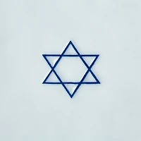 Mercer Blue Rim Star of David Platter