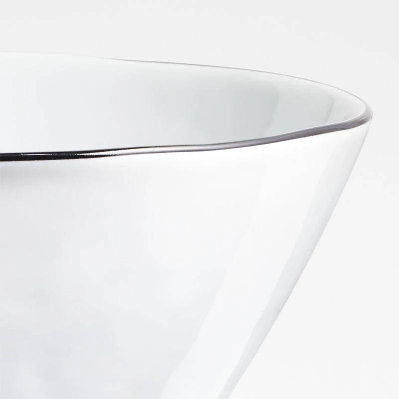 Mercer Black Rim Porcelain Cereal Bowls, Set of 8