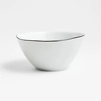 Mercer Black Rim Porcelain Cereal Bowls, Set of 8