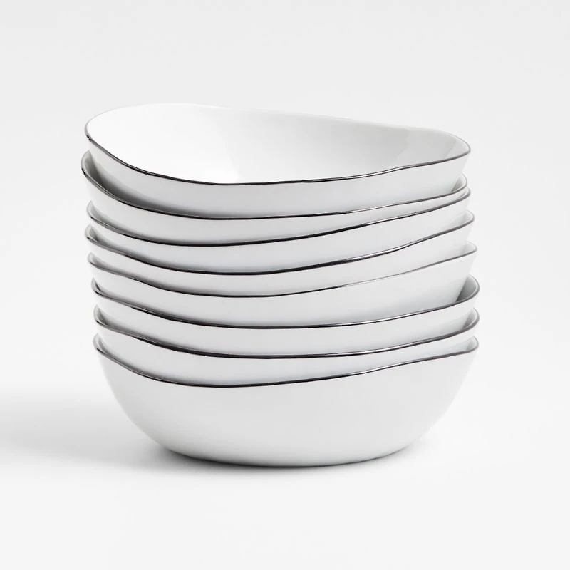 Mercer Black Rim Porcelain Low Bowl