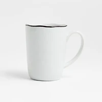 Mercer 14-oz. Black Rim Porcelain Mugs, Set of 8