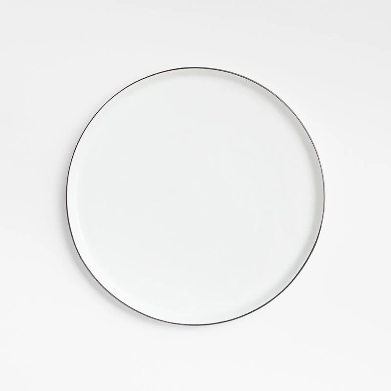 Mercer Black Rim Round Porcelain Salad Plates, Set of 8