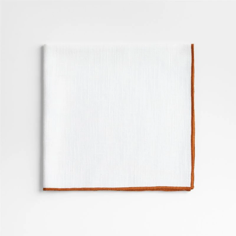 Merrow Stitch Almond Brown Organic Cotton Napkins, Set of 4