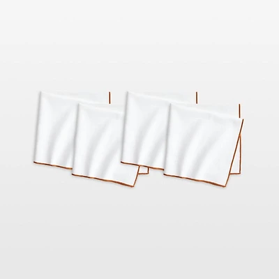 Merrow Stitch Almond Brown Organic Cotton Napkins, Set of 4