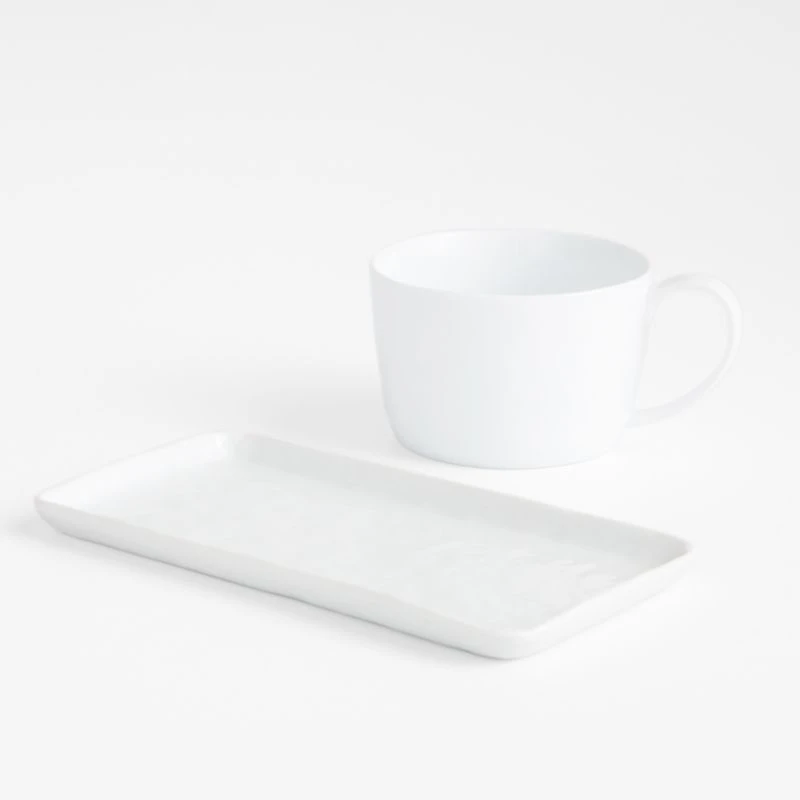 Mercer White Porcelain Soup & Sandwich Set