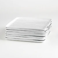 Mercer White Square Porcelain Dinner Plates, Set of 8