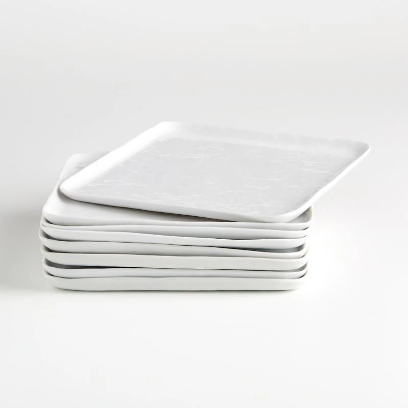 Mercer White Square Porcelain Salad Plates, Set of 8