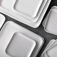 Mercer White Square Porcelain Dinner Plates, Set of 8