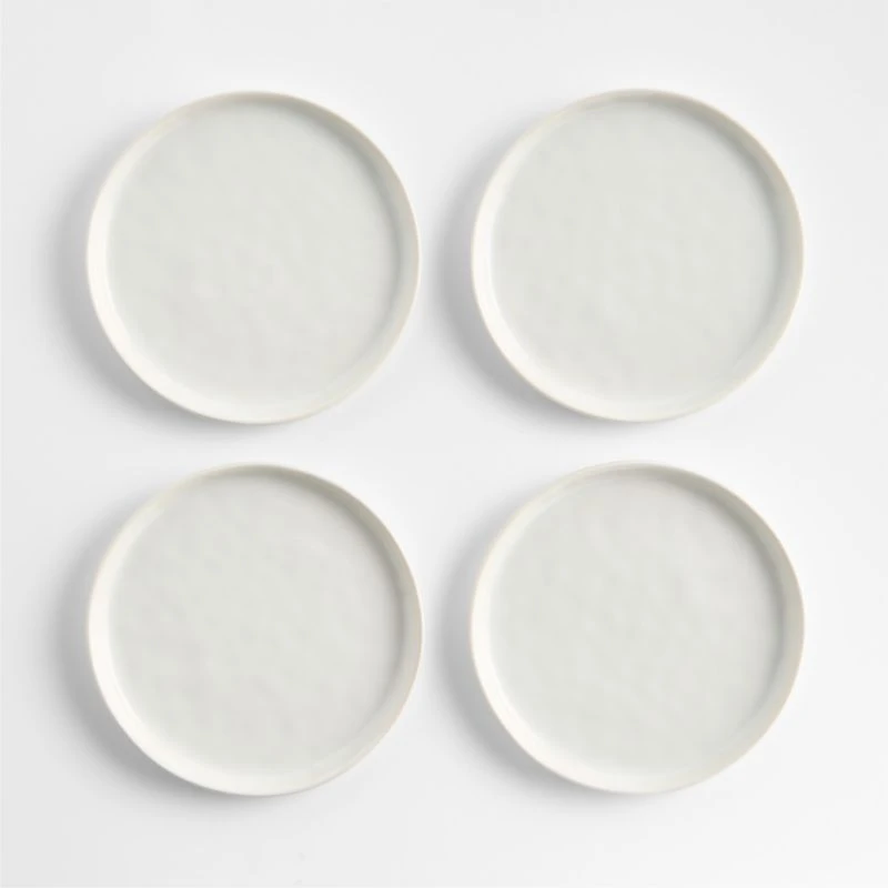 Mercer White Round Porcelain Coasters, Set of 4