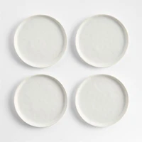 Mercer White Round Porcelain Coasters, Set of 4