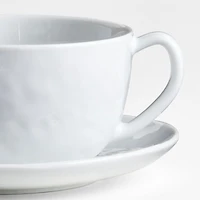 Mercer 13-oz. White Porcelain Cappuccino Cup and Saucer