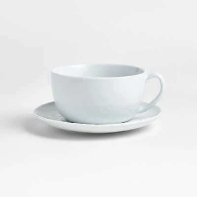 Mercer 13-oz. White Porcelain Cappuccino Cup and Saucer