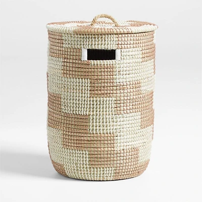 Merchant Rose Woven Hamper with Handles