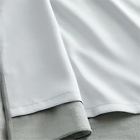 Mist Blue Organic Cotton Merrow Stitch Blackout Window Curtain Panel 52"x84"