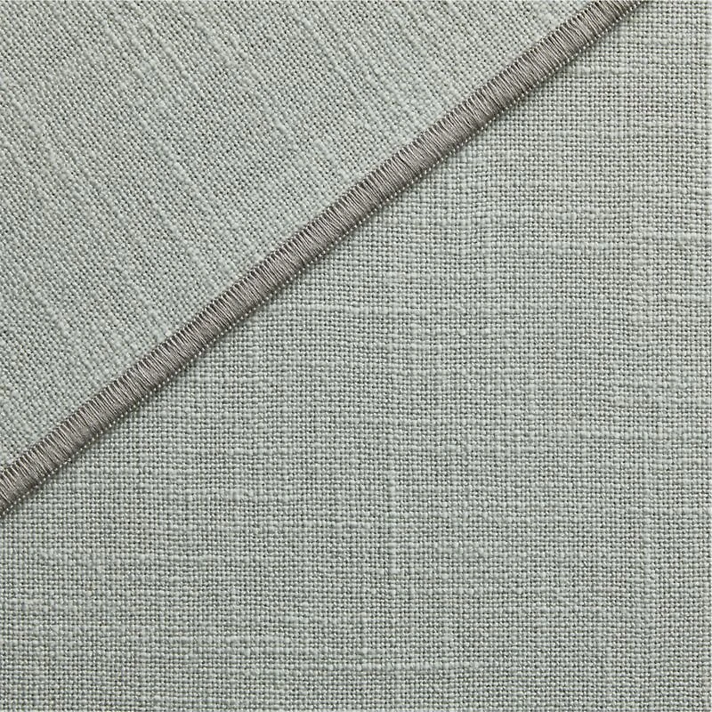 Mist Blue Organic Cotton Merrow Stitch Blackout Window Curtain Panel 52"x84"
