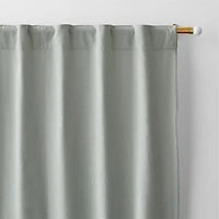Mist Blue Organic Cotton Merrow Stitch Blackout Window Curtain Panel 52"x84"